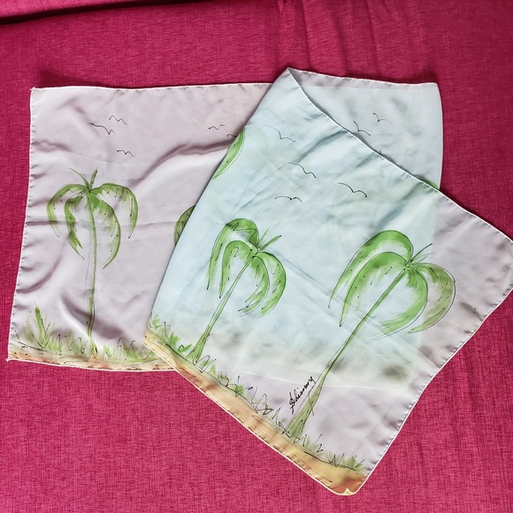 Hand Painted scarf / wrap Beautiful Palms Blue Sky - Picture 1 of 7